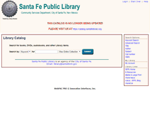 Tablet Screenshot of catalog.ci.santa-fe.nm.us